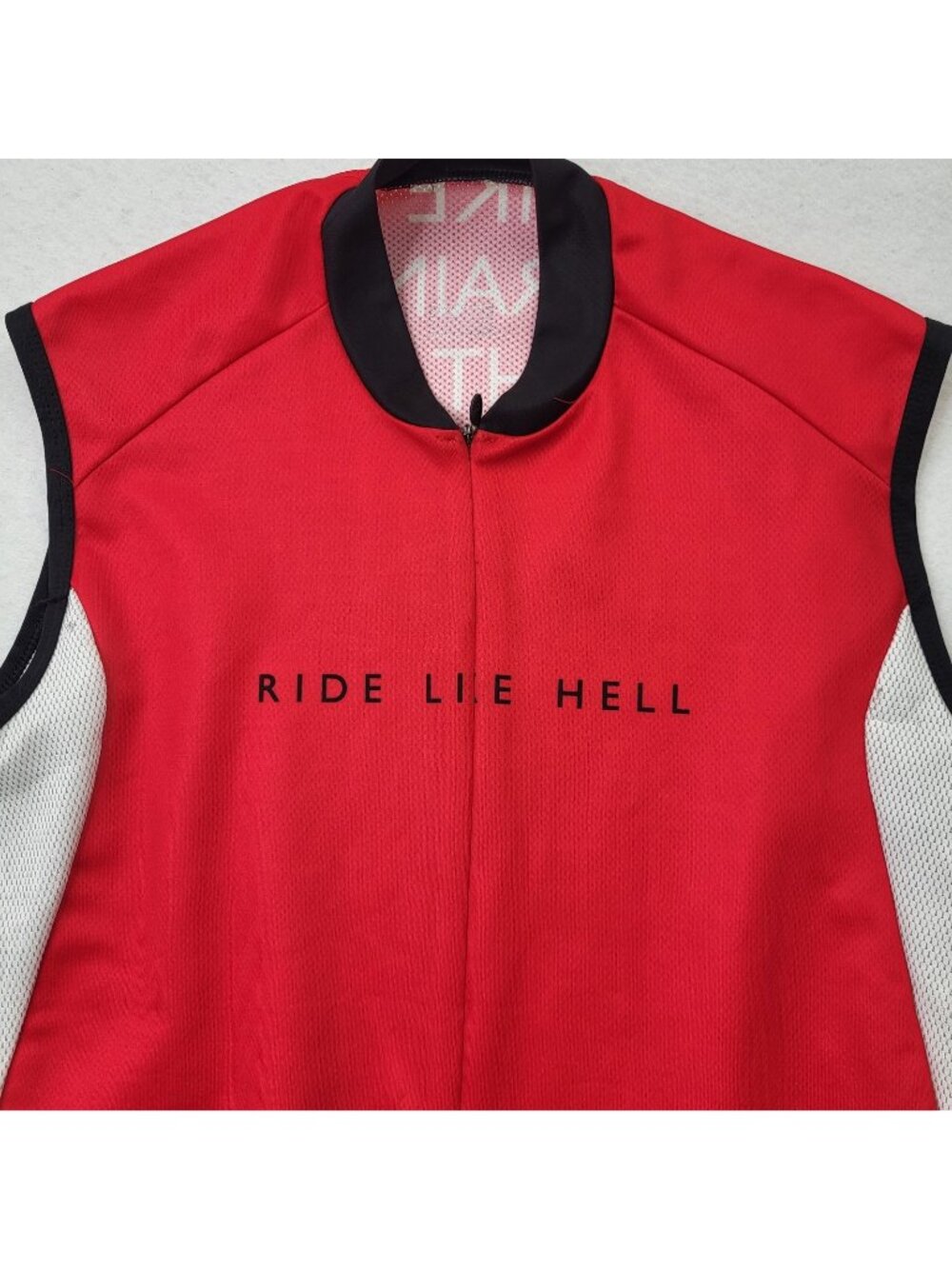 De Marchi Cycling Jersey Ride Like Hell Italy Sz L Back Pockets Sleevless